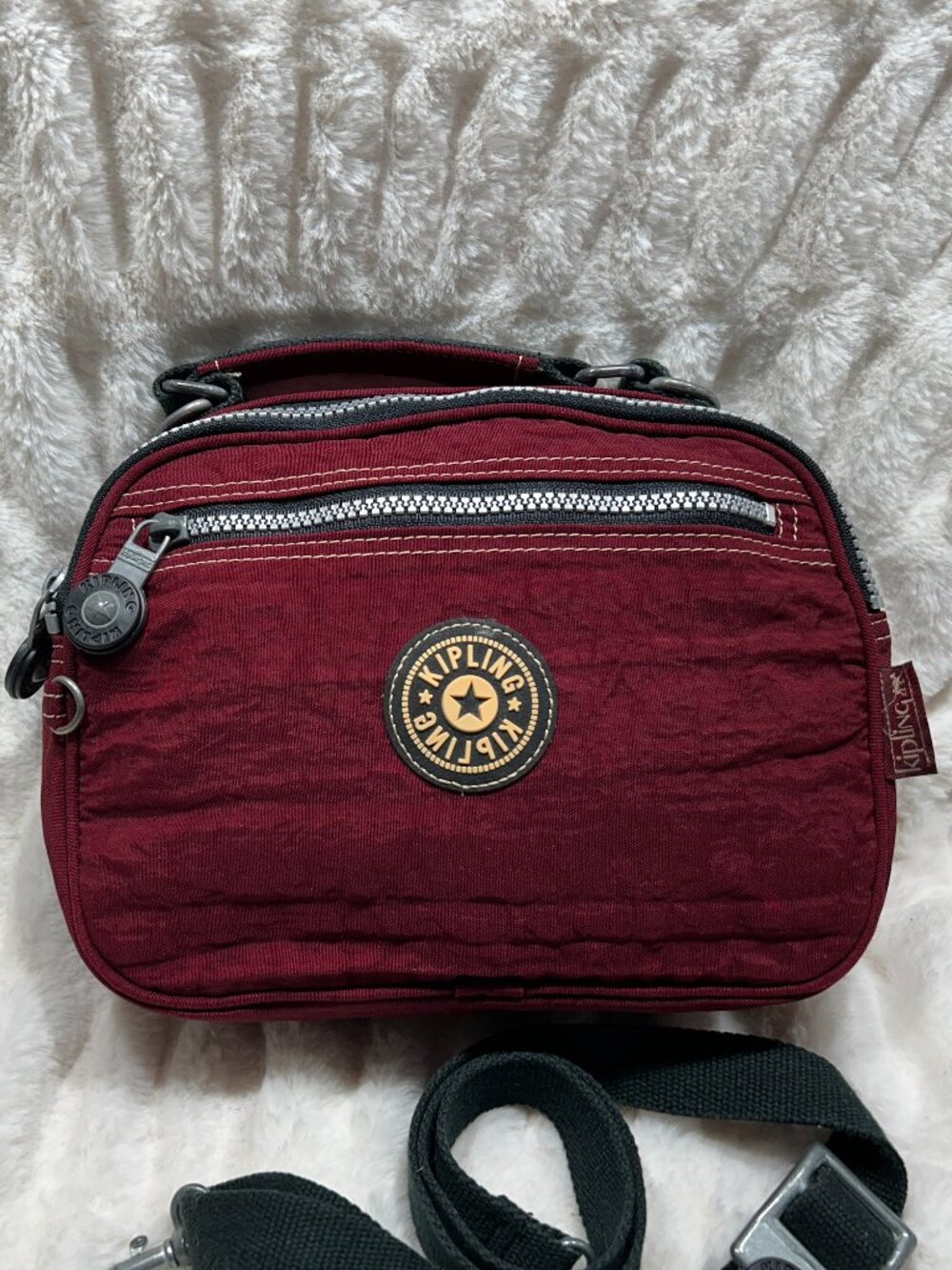 Kipling Elyse Crossbody Bag - Deep Burgundy - Multi-Pocket Organizer